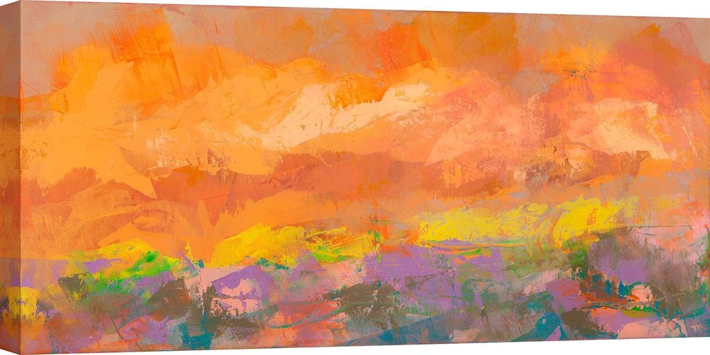 Abstrakter Leinwandbilder in Orange - Italo Corrado, Tal - 140x70 cm