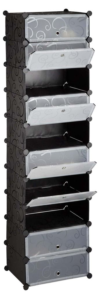 Scaffale per scarpe Relaxdays a 10 ripiani, grande armadio Immagine del prodotto 