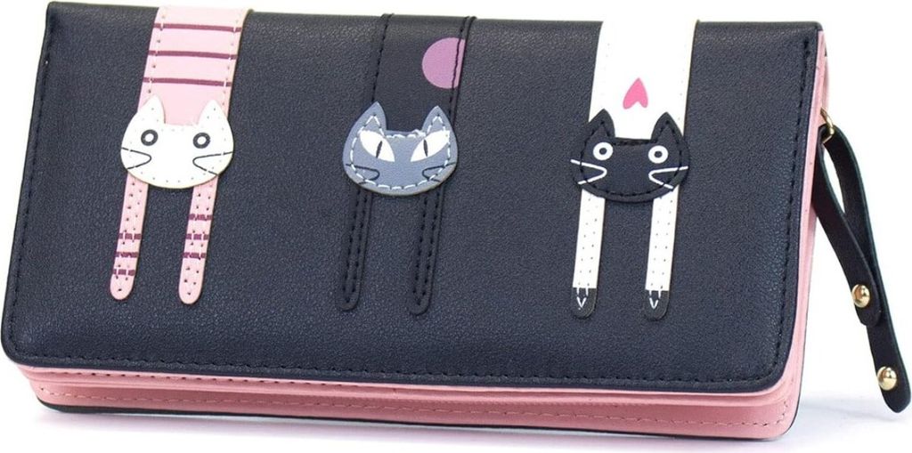 Damen-Geldbörse - Katzenmuster - Stilvolles Modeaccessoire Produktbild 