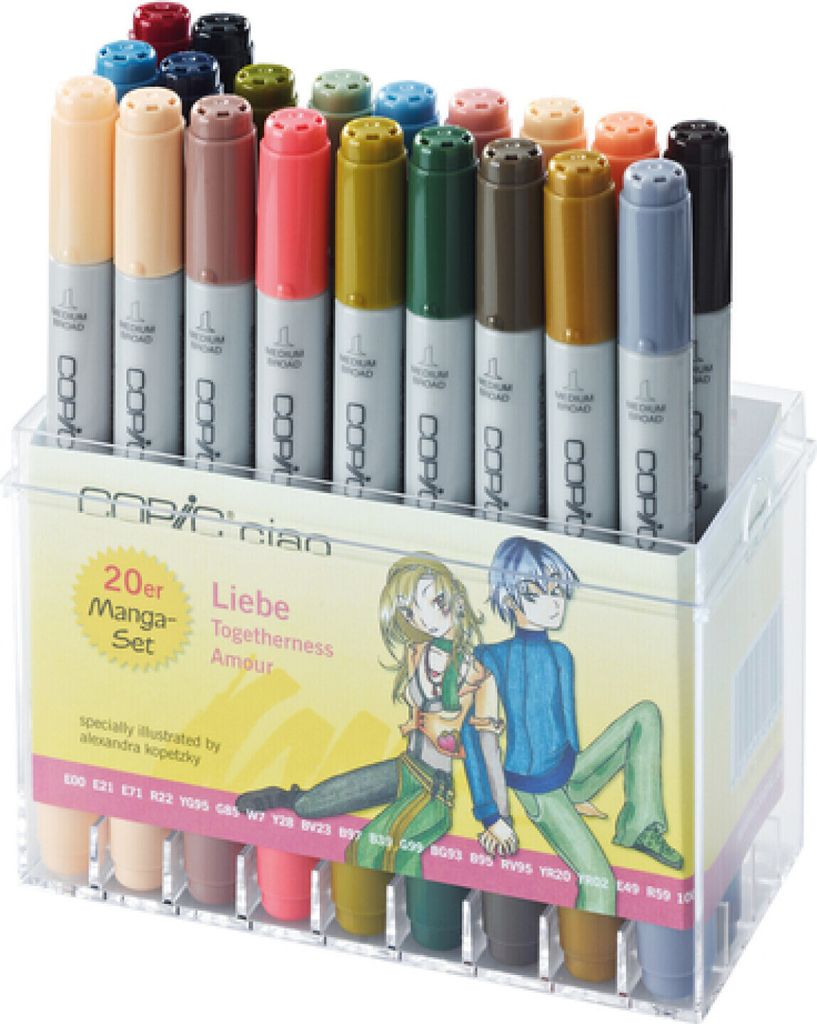 Copic Ciao Set Grafikmarker - Liebe - Nachfüllbar mit Copic Ink - 20Stk