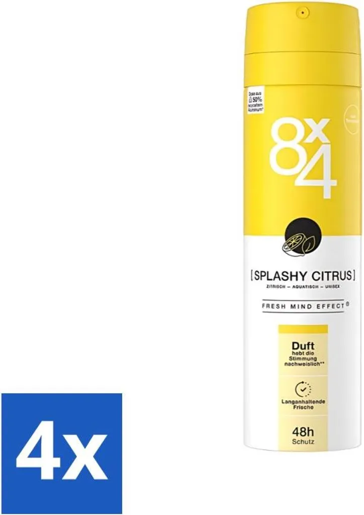 Offerta 4x 8x4 Deodorante Splashy Citrus - Freschezza per Tutta la Famiglia