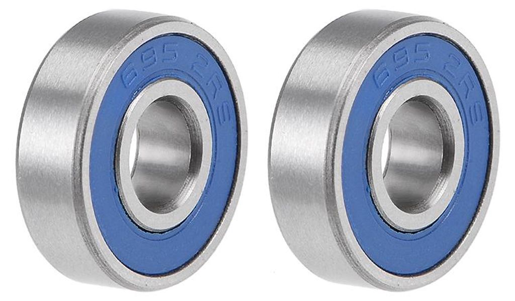 2 Stš¹ck Kugellager Rillenkugellager Doppelt Abgedichtete 695-2RS 5mm x 13mm x 4mm Blau Abdeckung Chromstahl P6 (ABEC3) Bearing Rollenlager fš¹...