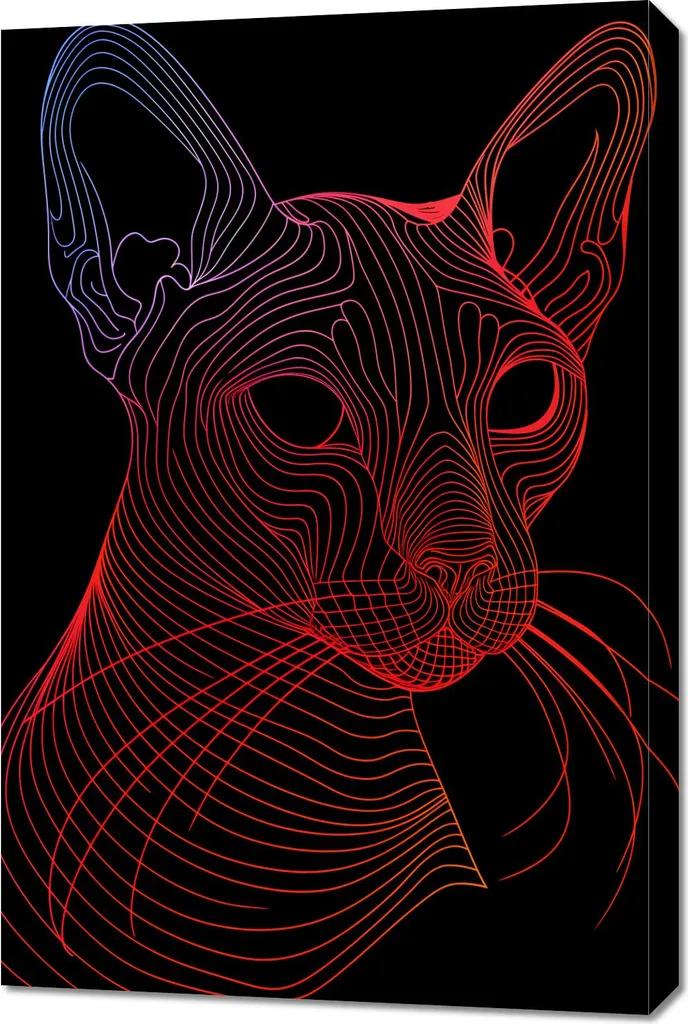 Quadro Gatta Digitale 60x90 - Decorazione Parete Moderna High-End
