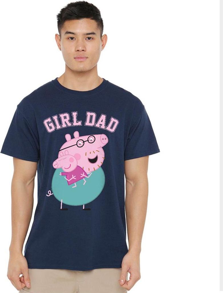 Peppa Pig - "Girl Dad" T-Shirt für Herren/Damen Uni TV21651 (S) (Marine)