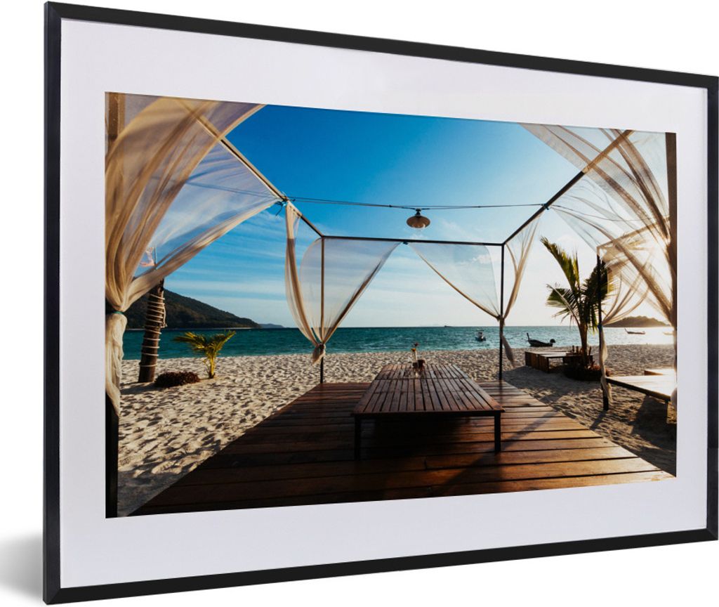 MuchoWow Gerahmtes Poster Strand - Luft - Meer 60x40 cm - Poster mit Schwarzem Bilderrahmen Wandposter Rahmen Foto Bilder - Schlafzimmer - Plakat...