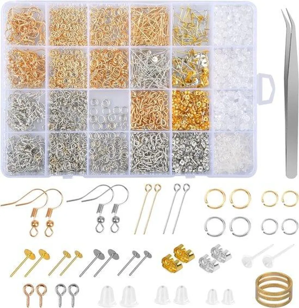 Réparez et créez vos bijoux : kit 2680 pièces boucles d'oreilles complet