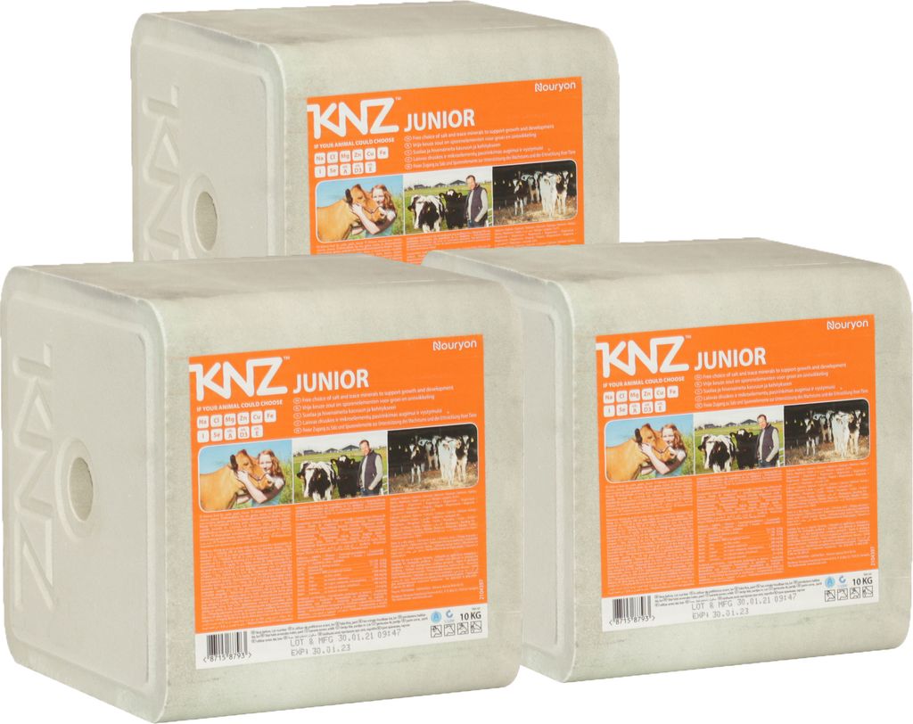 KNZ 10kg Leckstein Junior Salzleckstein Mineralleckstein Block weiß KNZ 3 Lecksteine je 10kg Mineralleckstein Junior Block