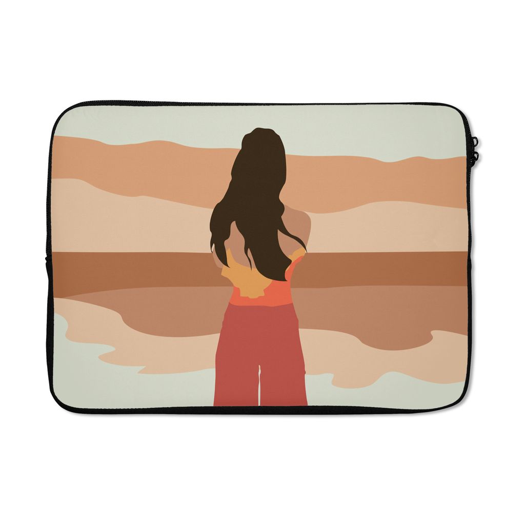 MuchoWow Laptop Hülle 14 ZollFrauen - Kleidung - Strand Laptoptasche - Laptoptasche - Stoßsicher - Schutzhaube