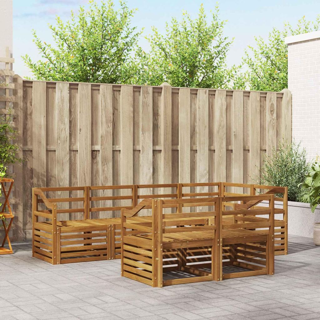 "Neues Produkt" Sofagarnituren - CLORIS - Terrassen-Sofa - 7 pcs - Natur Massivholz Akazie - Modern Gartensofas V2009