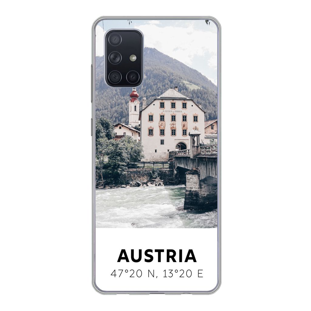 MuchoWow Handyhülle Schutzhülle Hülle für Samsung Galaxy A51 5G Österreich - Wasser - Alpen Silikon Softcase Handy Hülle - Abbildung