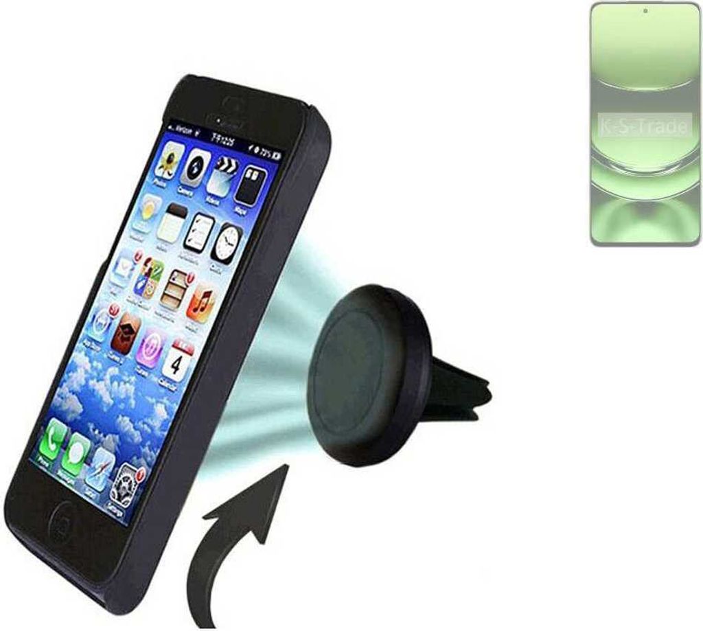 K-S-Trade kompatibel mit Realme Narzo 70 Turbo 5G Auto Handy Halterung KFZ Halter Lüftungsgitterhalterung Air Vent mount Smartphone Halter