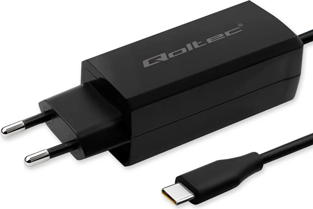 Qoltec 52419 Caricabatterie GaN 65W USB-C PD 3.1 - Alimentatore Ultra Rapido