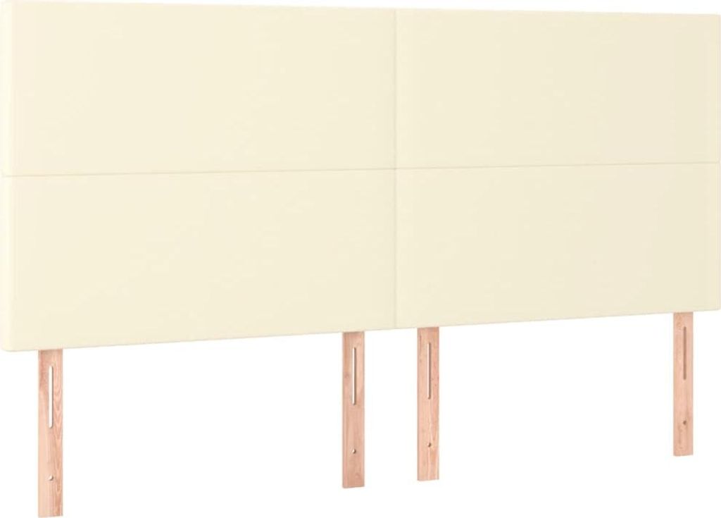 vidaXL Kopfteil Creme 160x5x118/128 cm Kunstleder Produktbild 