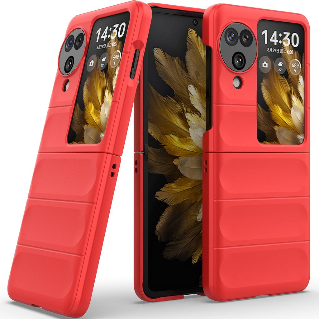 Handyhülle für Oppo Find N3 Flip Hartes PC Matt Stossfest Anti-rutsch Hülle Rot