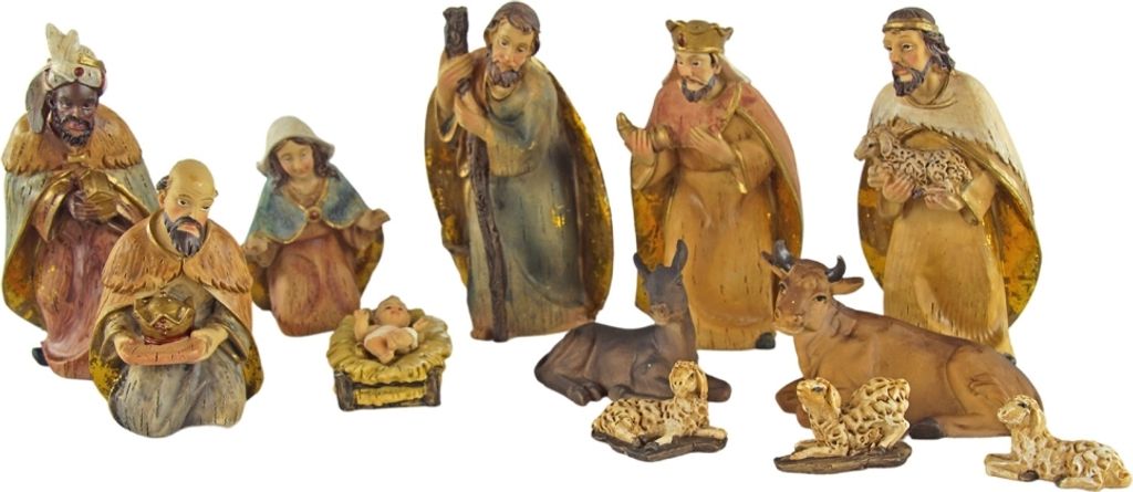 Wunderschöne Krippenfiguren 12-tlg., ca. 10 cm, K 038