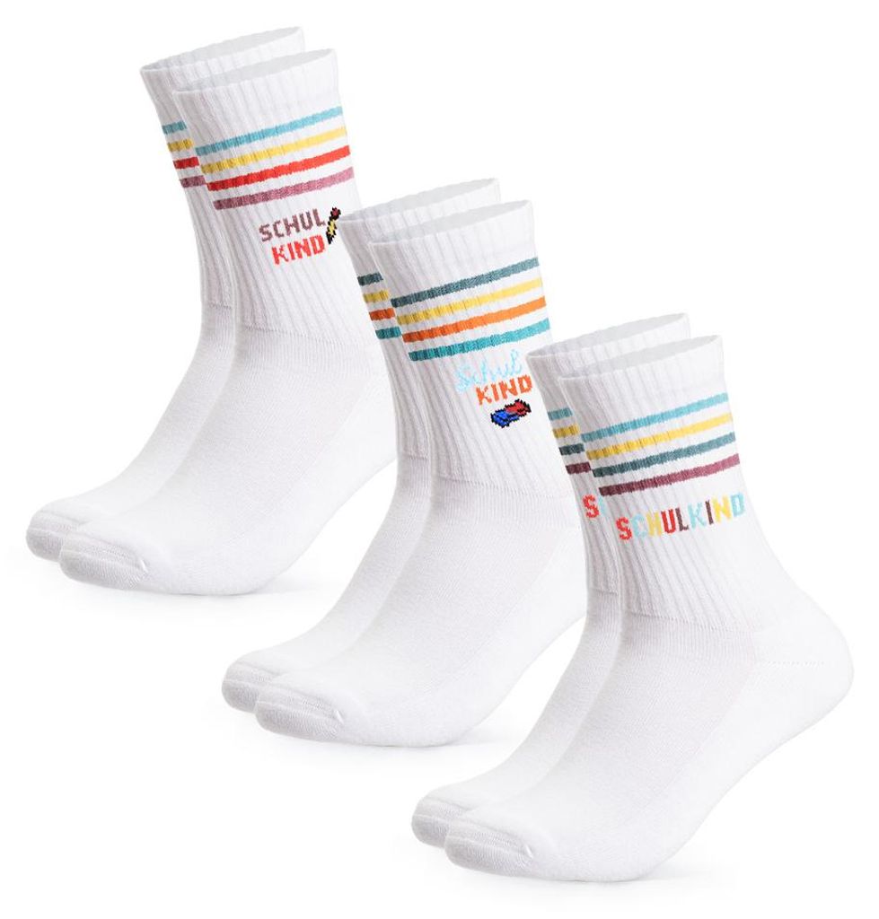 Occulto Jungen & Mädchen Schulkind Tennis Socken 3er Pack (Modell: School)
