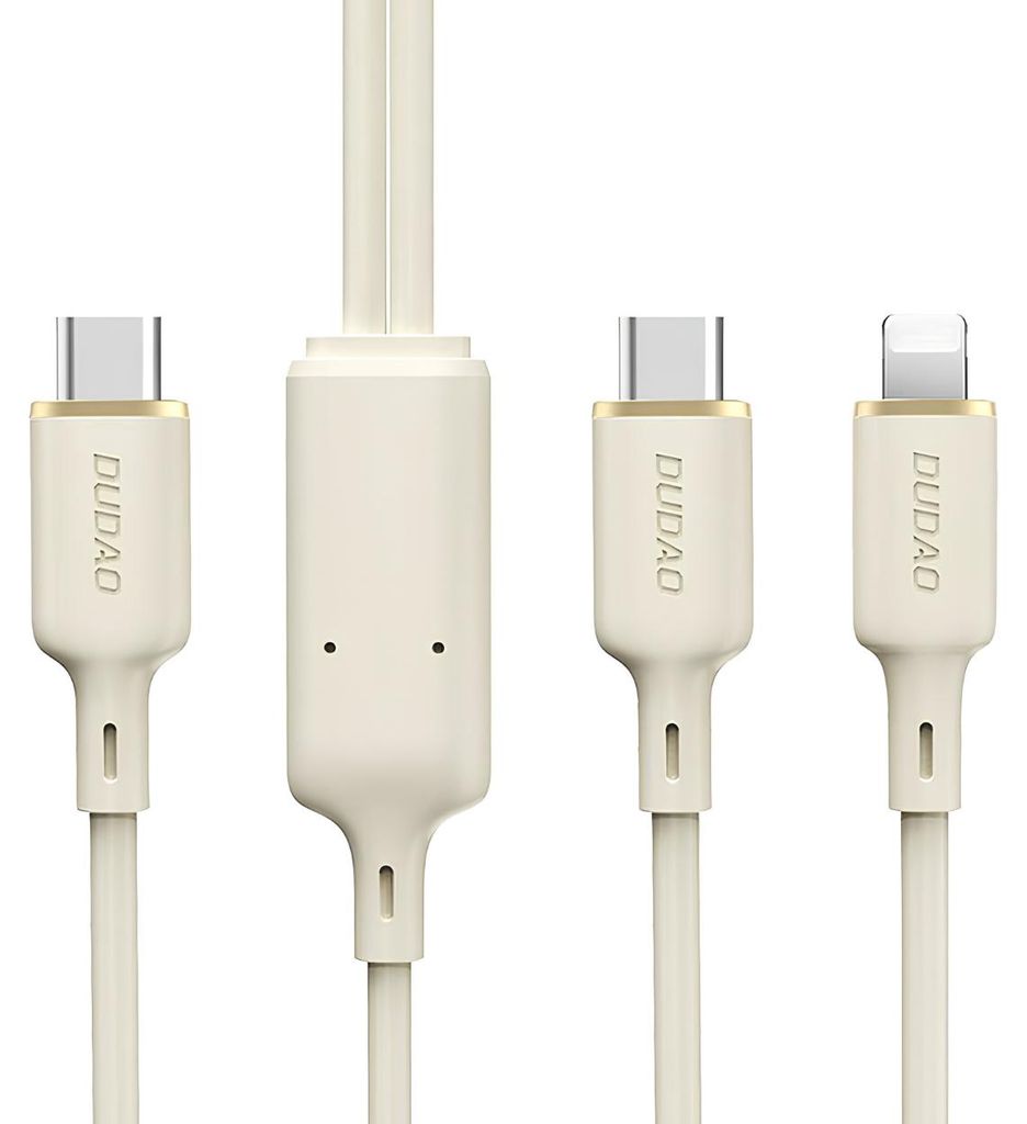 Dudao L7SF 2in1 USB-C/Lightning Ladekabel 100W - Beige Produktbild 