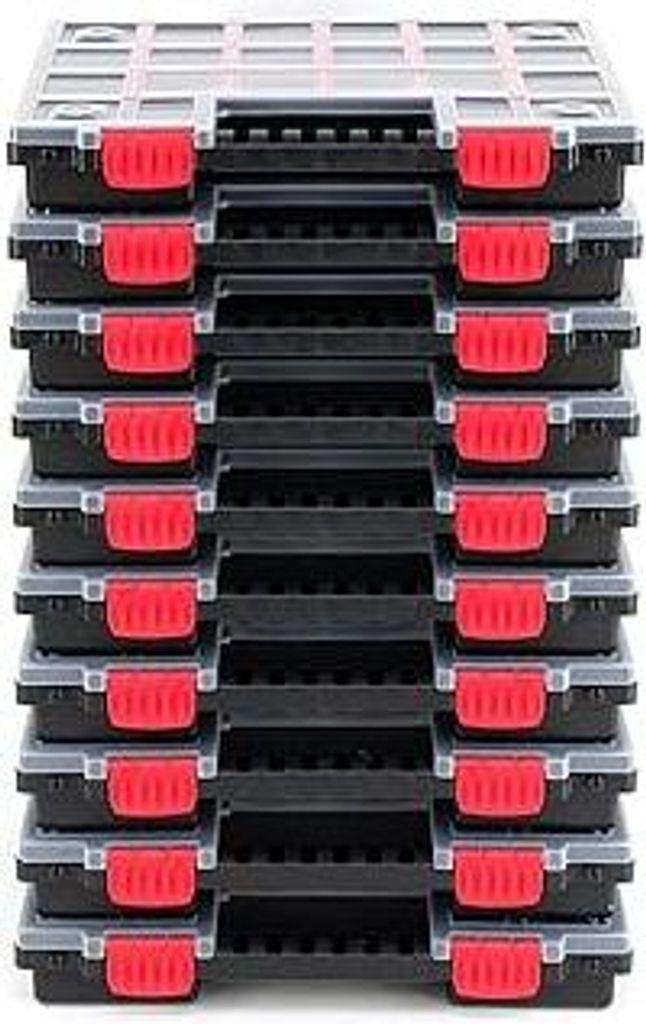 Kistenberg 10x Sortimentskasten NORS14 Sortierbox Set Sortierkasten Kleinteilemagazin Mit Trennstegen Mit komfortablem und stabilem Griff Durchsich...