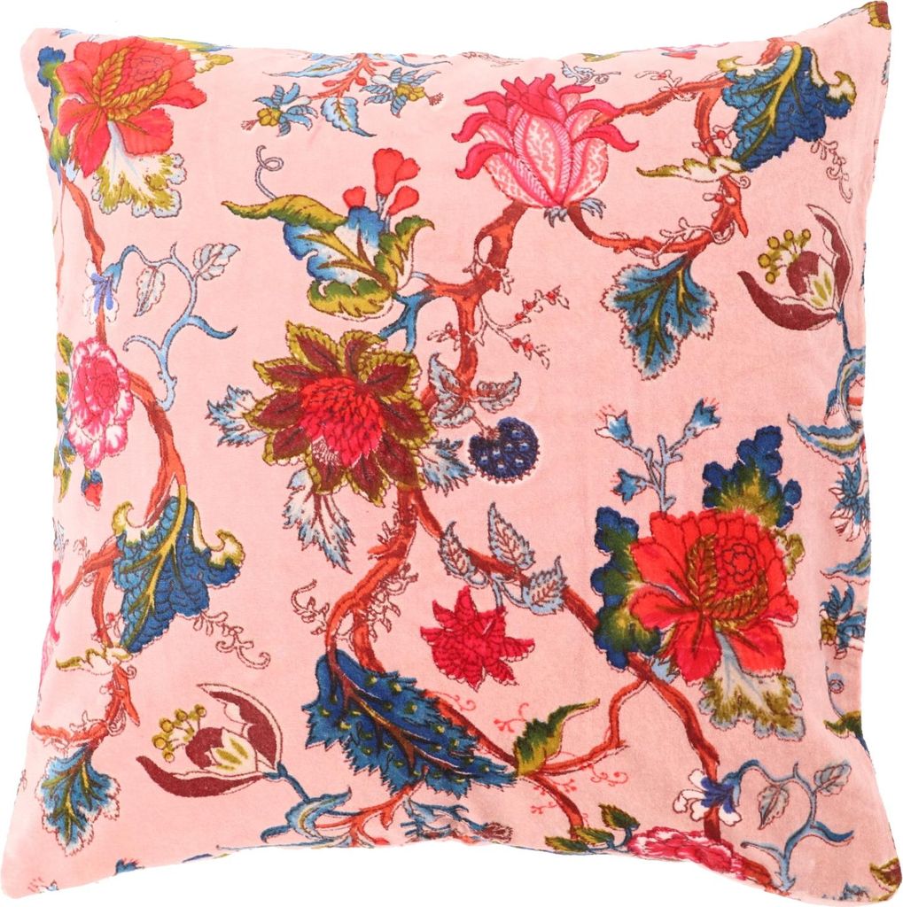 Samt Kissenhülle, Boho Kissenbezug 60x60 cm - Rosa, Baumwolle, Zierkissen, Dekokissen, Sofakissen