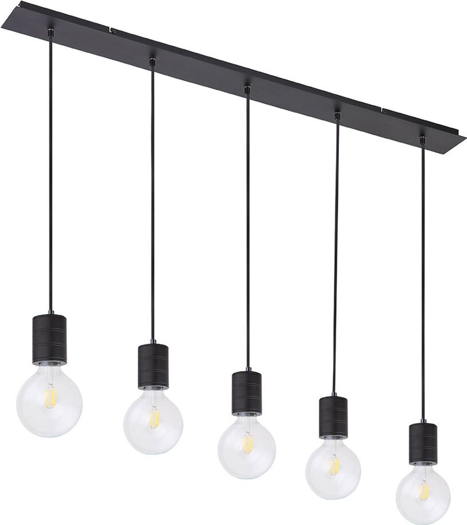 Hängeleuchte, Aluminium-Schwarz, H 120 cm