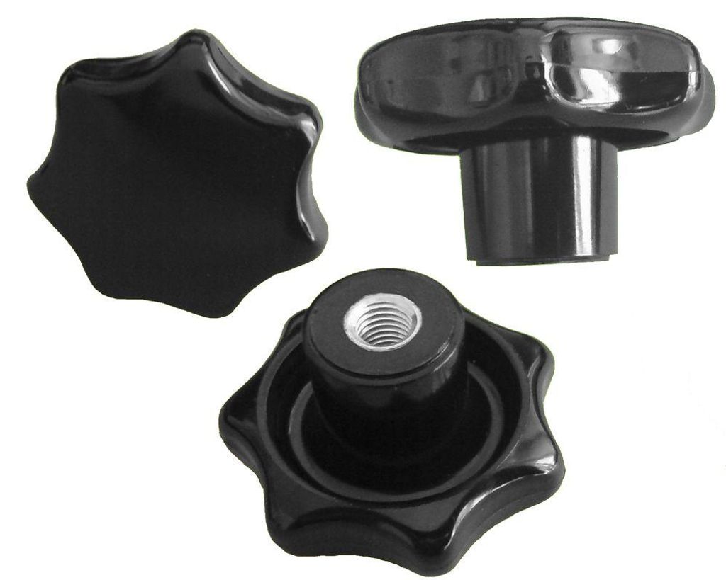 2 Stück -- Sterngriffmutter Mutter M12 Ø 63 mm DIN6336 K - Produktbild 