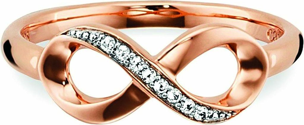 cai Ring 925/- Sterling Silber rot 058 (18,5) Topas weiß 360272257