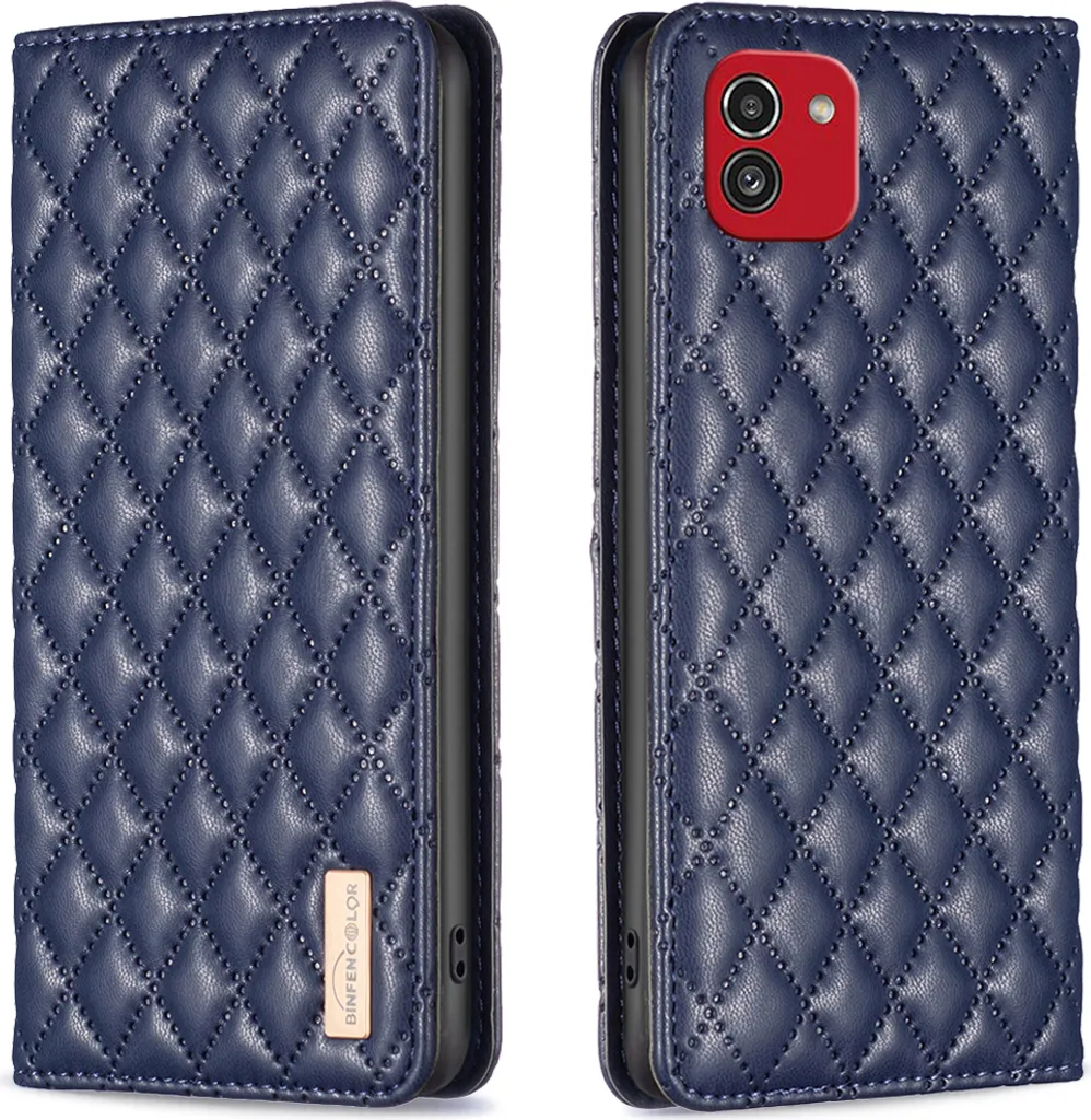 Cover Portafoglio Samsung A03: Custodia Viaggio Blu con Supporto Video