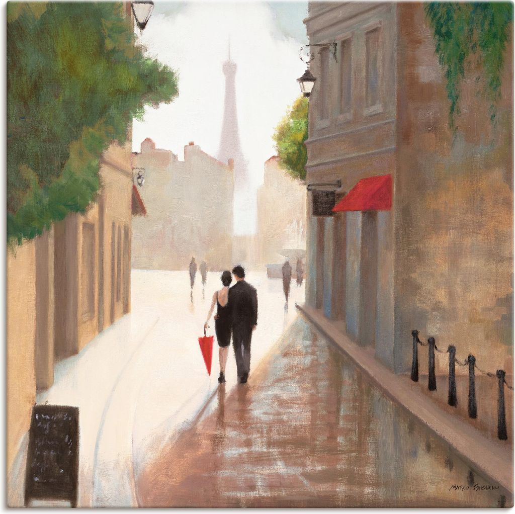 ARTland Leinwandbild Paris Romanze I Größe: 40x40 cm