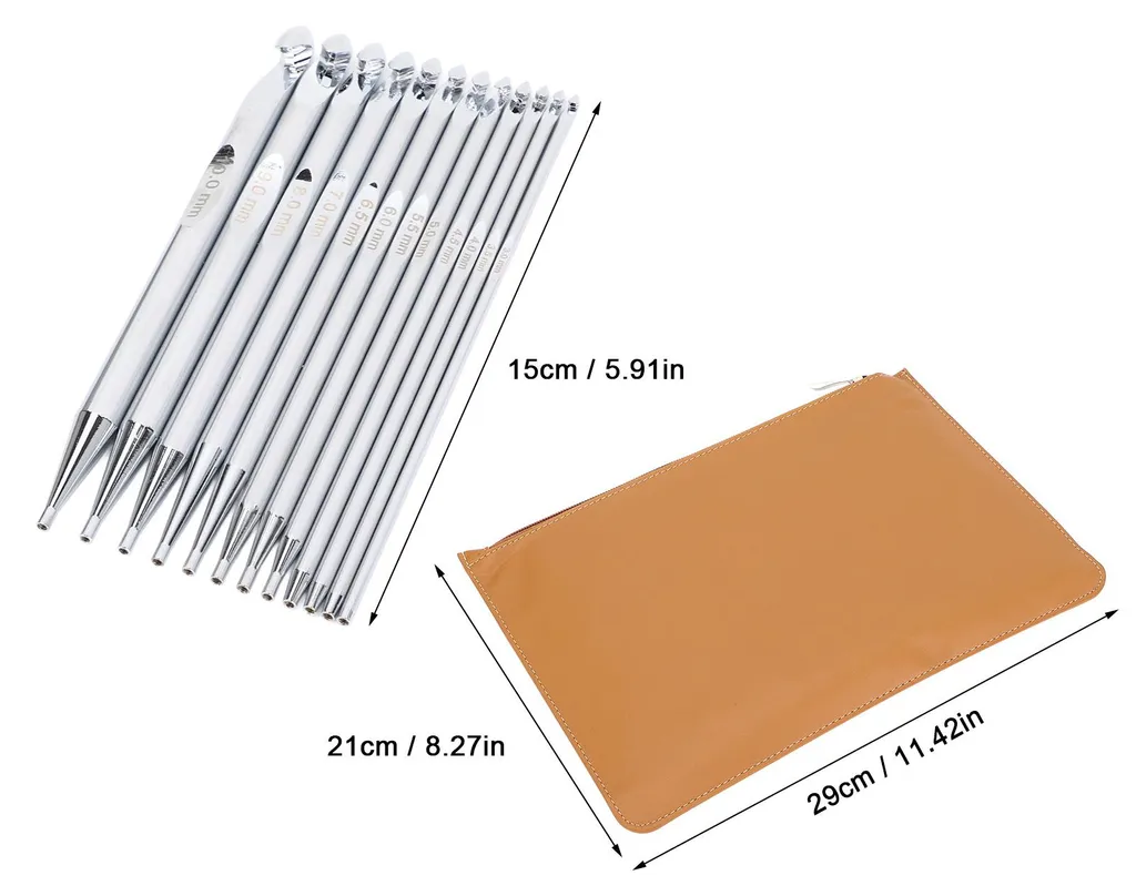 Kit Aiguilles Circulaires Interchangeables - 12 Tailles de 3mm à 10mm - 18