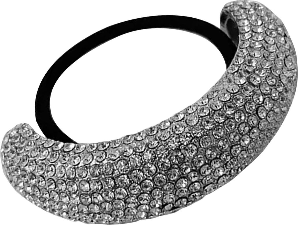 Elastisches Haargummi mit geometrischen Strass-Steinen – edles Gold