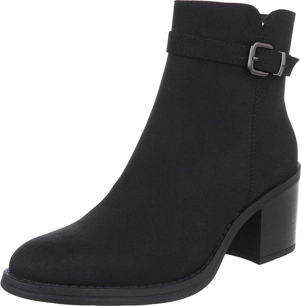 Ital-Design Damen Stiefeletten Klassische Stiefeletten Leicht gefüttert Lederoptik Klassische Stiefeletten 90482801 Schwarz Gr. 37