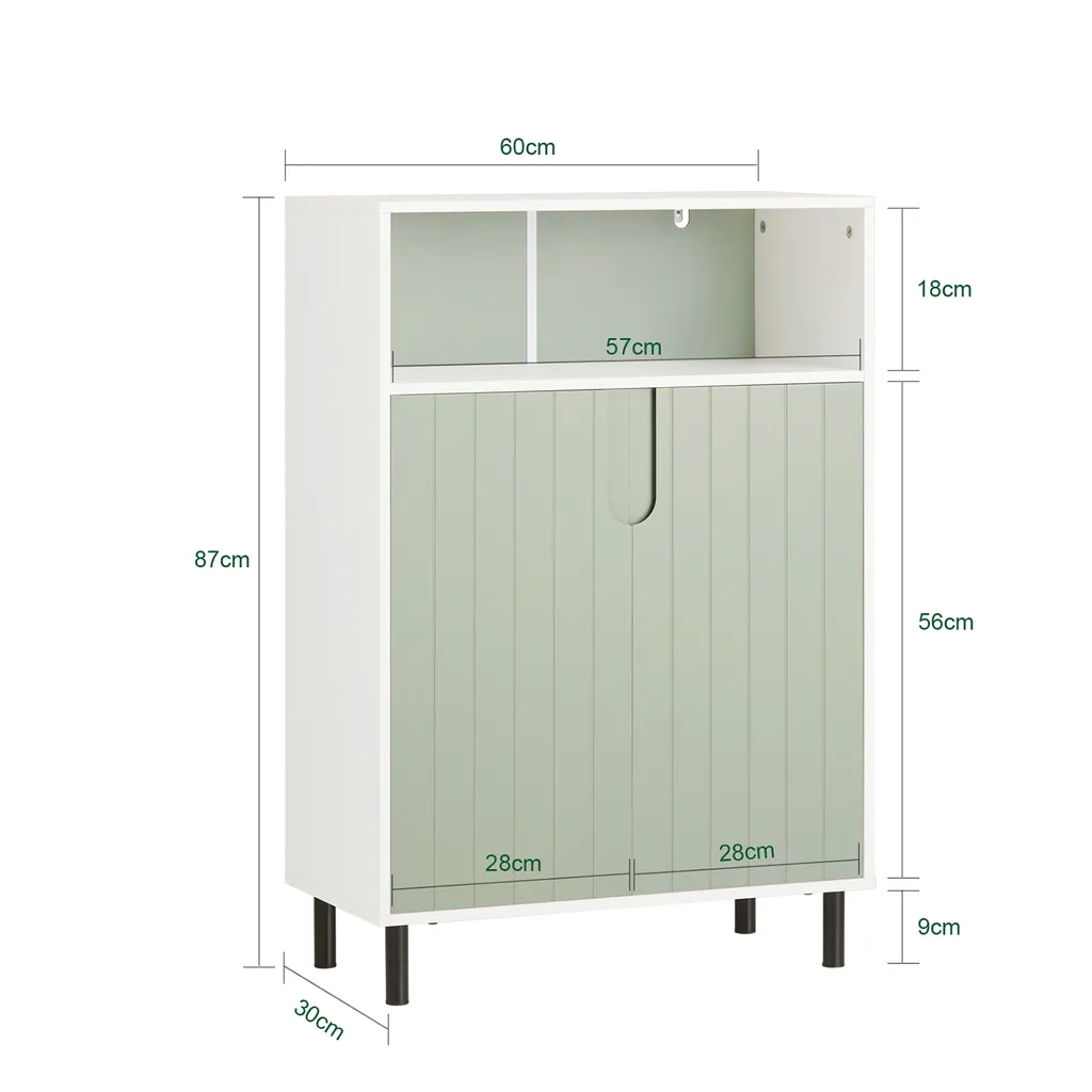 Armoire de Bain Midischrank Bicolore Blanc et Vert Finition Résistante - 4