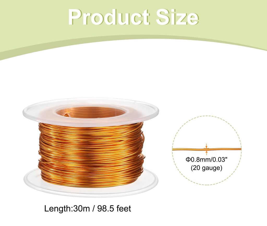 2 Stš¹ck 20 Gauge Basteldraht Aluminiumdraht 0,8mm x 30m (D x L) Flexibler Biegsamer Aludrahter Metall Schmuckdraht Blumendraht fš¹r Schmuckher...