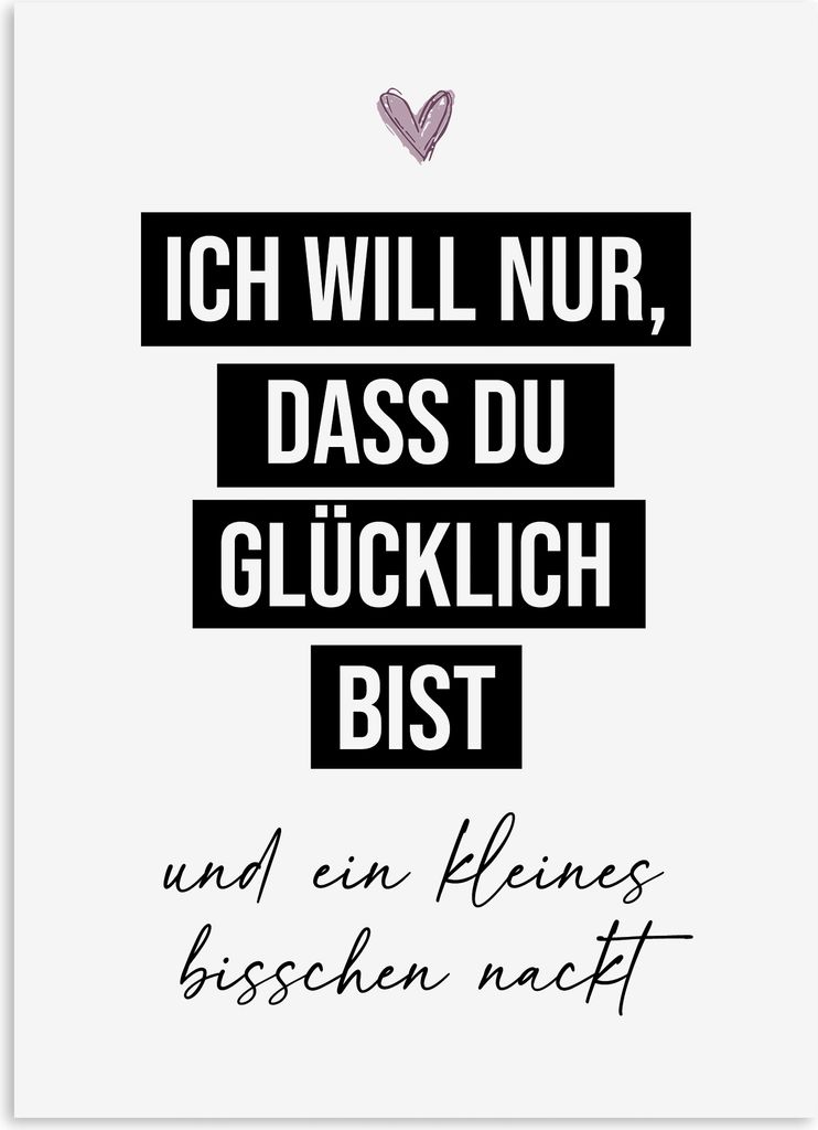 Postkarte LIEBE Ich will nur, dass du glücklich bist Produktbild 