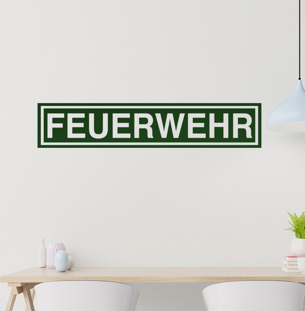 Feuerwehr Wandtattoo in 6 Größen - Wandaufkleber Wall Sticker - Dekoration, Küche, Wohnzimmer, Schlafzimmer, Badezimmer