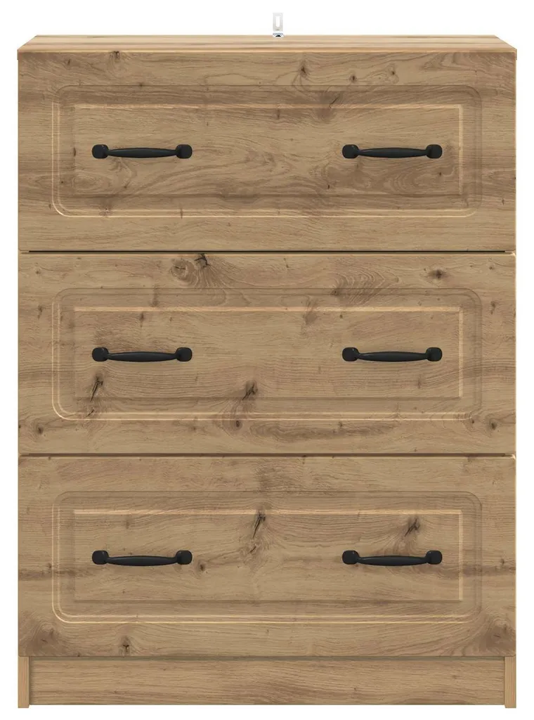 Commode Chêne Artisanal 66 cm Robuste avec Finition Bois Naturel Mat - 4