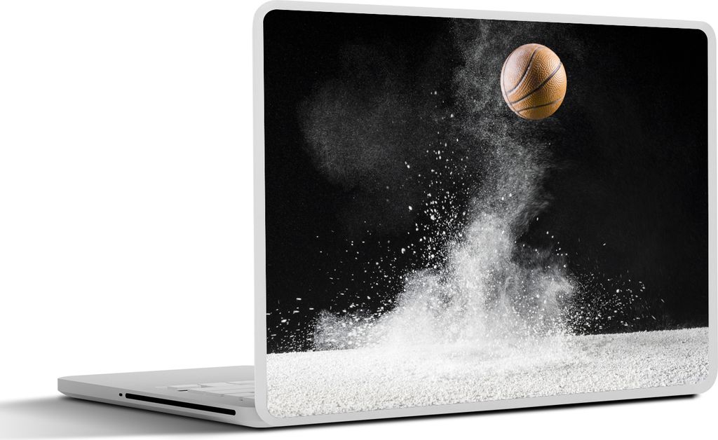 MuchoWow Laptop Aufkleber Sticker Cover Staub von einem aufprallenden Basketball 30x21 cm - Sticker für Laptop - Selbstklebend