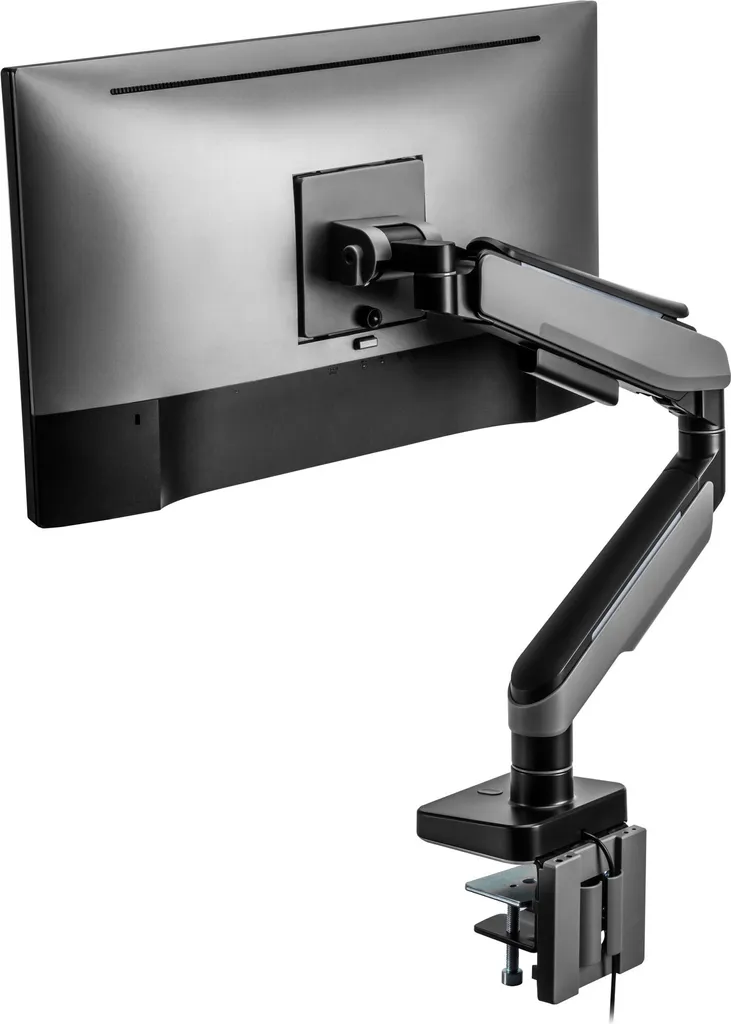 Support d'écran à vérin pneumatique et éclairage pour grand moniteur