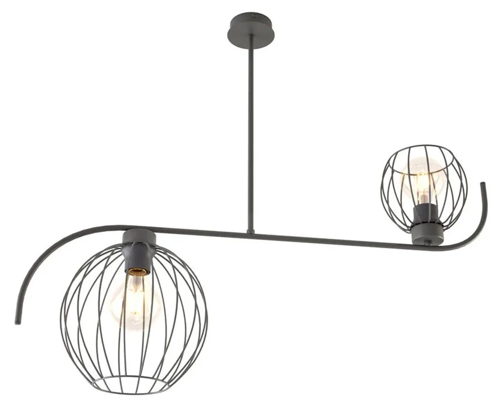 Suspension ECHO Noire Emibig 2xE27 en Métal Design 70x80x24 cm IP20
