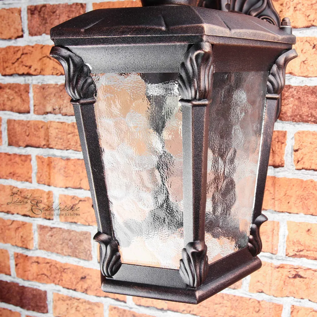 Lanterne murale extérieure en bronze rustique pour façade de maison - 10
