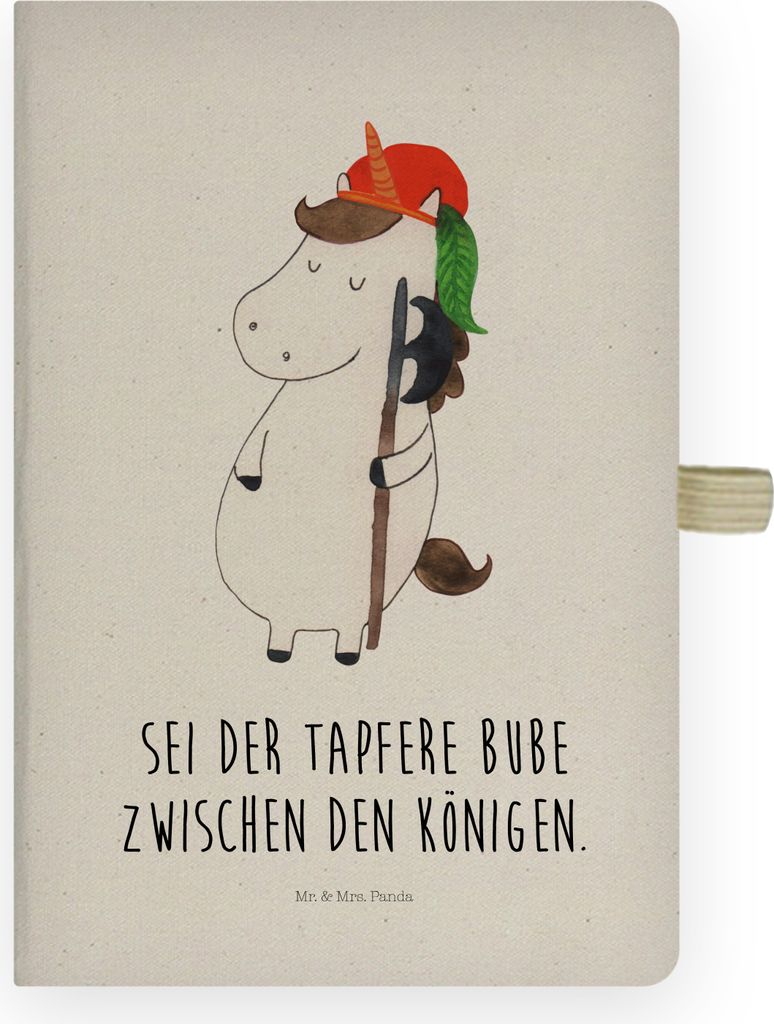 Mr. & Mrs. Panda Journal Einhorn Junge - Transparent - Geschenk, Kladde, Bube, Mittelalter, Skizzenbuch, Einhörner, Unicorn, Tagebuch, notizbuch, a4