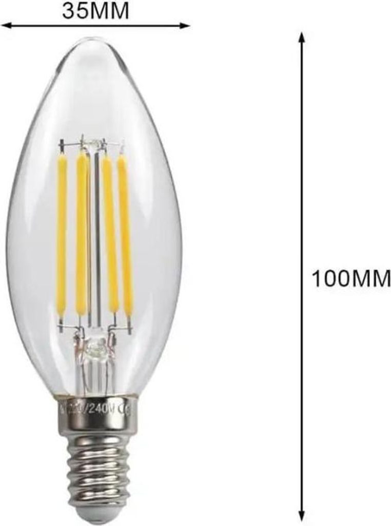 Ampulle LED E14 Glühfaden 6W C35 Bougie - Blanc Chaud 2300K - 3500K