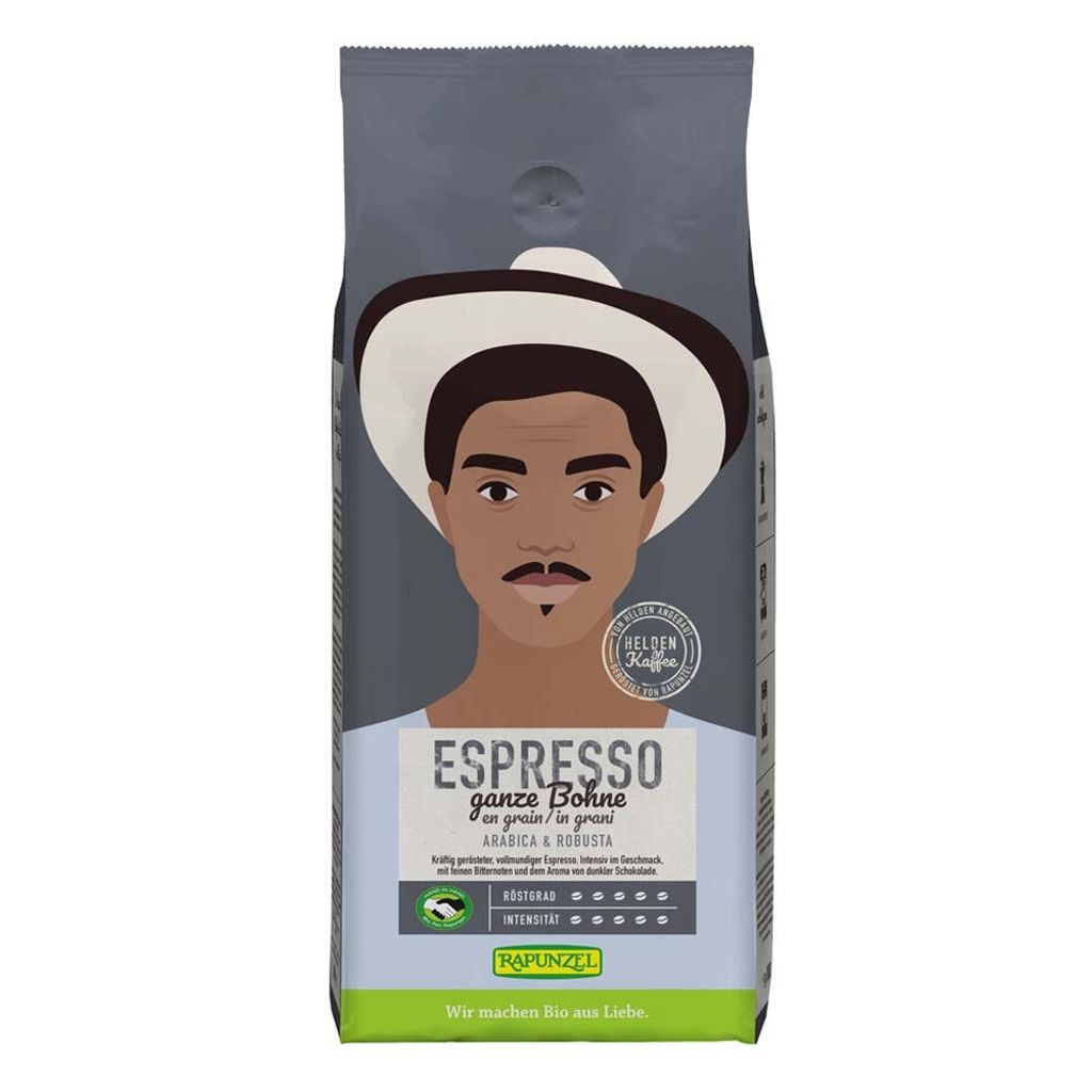 Rapunzel Heldenkaffee Espresso, ganze Bohne HIH (1kg) Produktbild 