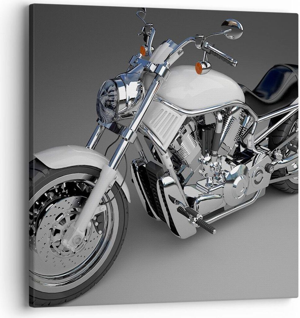 Bild auf Leinwand - Leinwandbild - Motorrad Geschwindigkeit Motor - 40x40cm - Wand Bild - Wanddeko - Leinwanddruck - Bilder - Kunstdruck - Wanddeko...