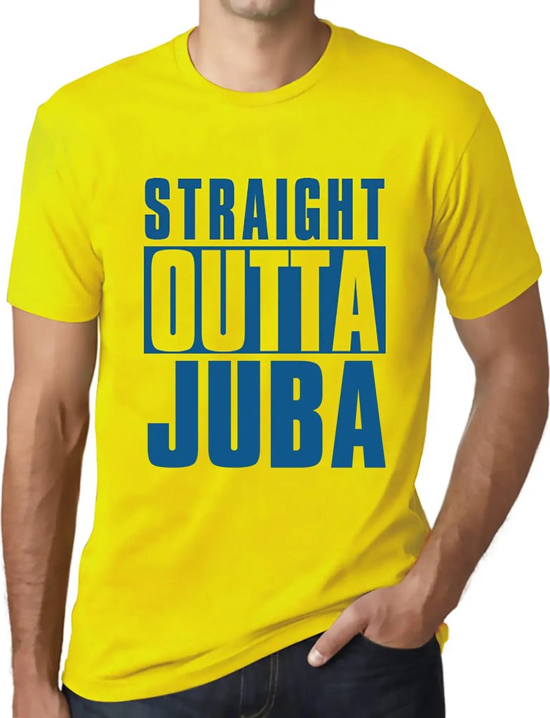 Herren Grafik T-Shirt Straight Outta Juba Öko-Verantwortlich Vintage Jahrgang Kurzarm Lustige Druck Geburtstag Geschenk Mann