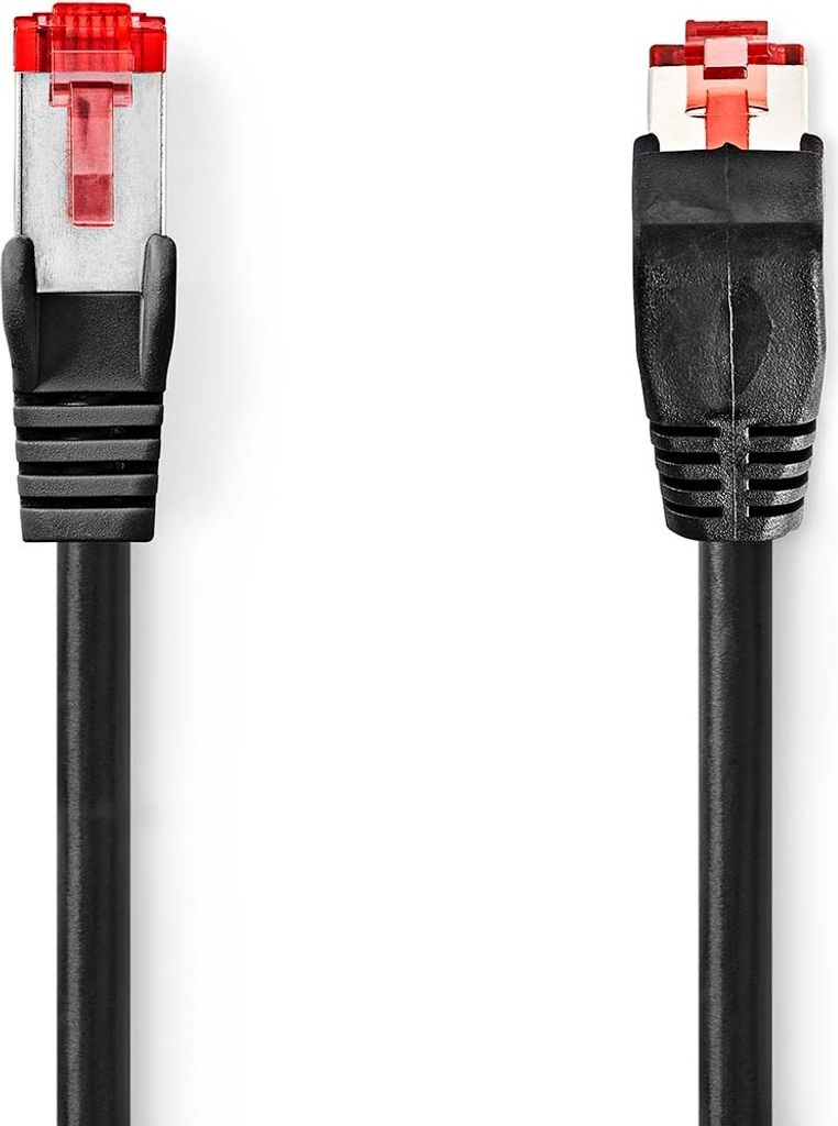 CAT6 Netzwerkkabel | RJ45 Stecker | RJ45 Stecker | SF/UTP | 2,00 m | Rund | LSZH | Schwarz | Kunststoffbeutel