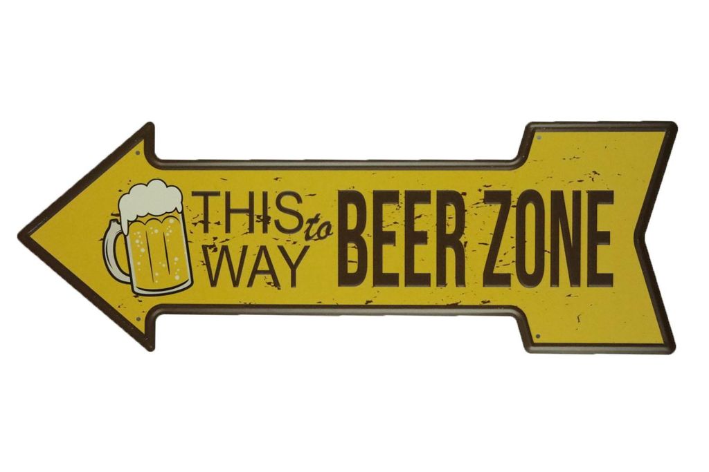 Beer Zone L - Wand dekoration - Bar Dekoration - Retro Blechschild - Blechschild - Wandplatte -Metall Poster
