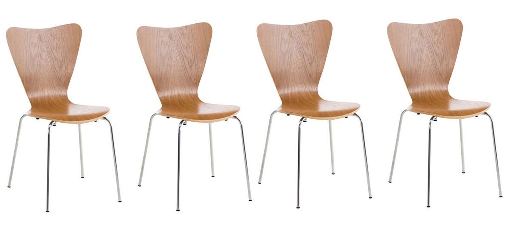 CLP 4er Set Besucherstuhl Calisto stapelbar Farbe:eiche
