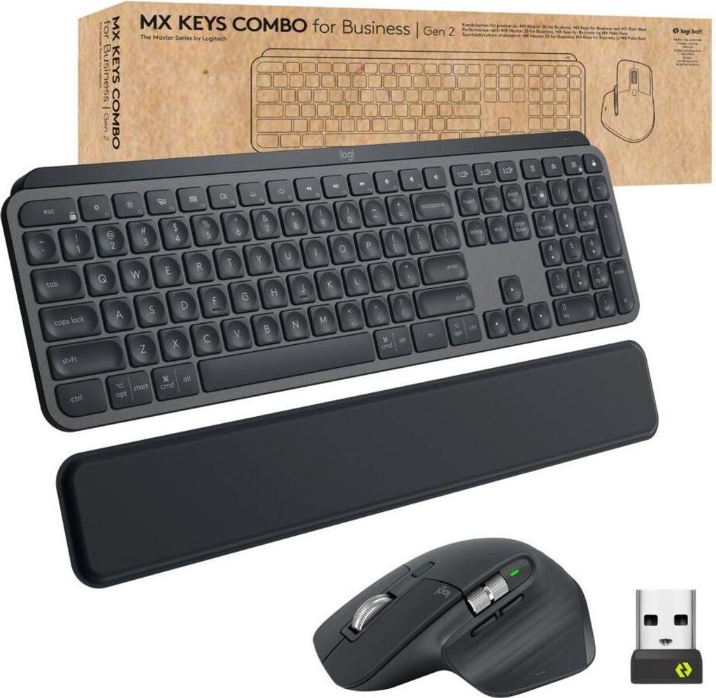 LOGITECH Logitech 920-010931 Tastatur inklusive Maus Office RF Wireless + Bluetooth QWERTY Nordic Graphit