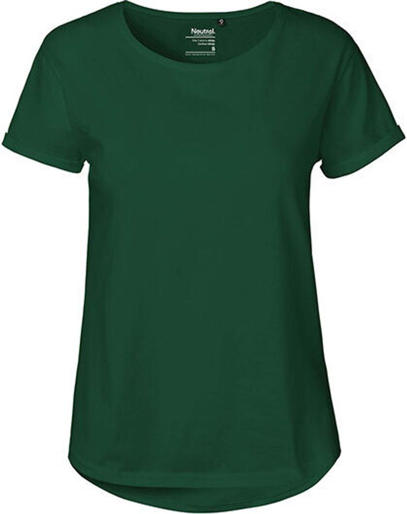 Neutral O80012 | Damen Roll Up Sleeve T-Shirt / Single Jersey Strick - Farbe: Bottle Green - Größe: M